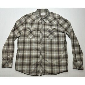 Tecovas Pearl Snap Western Shirt Mens XL Plaid Long Sleeve Button Up Casual EUC
